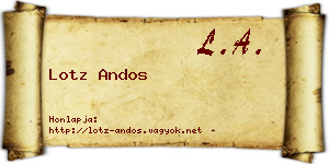 Lotz Andos névjegykártya